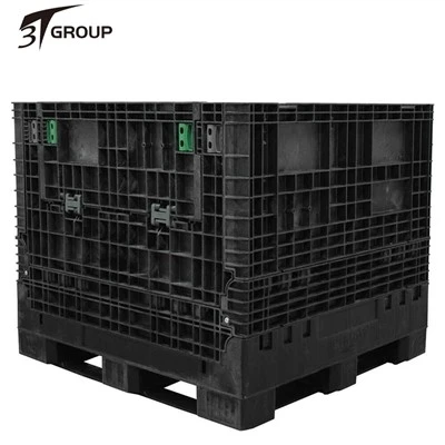 45" X 48" X 41" คอนเทนเนอร์เทกองพื้นทึบแบบพับได้ (2 ประตู)